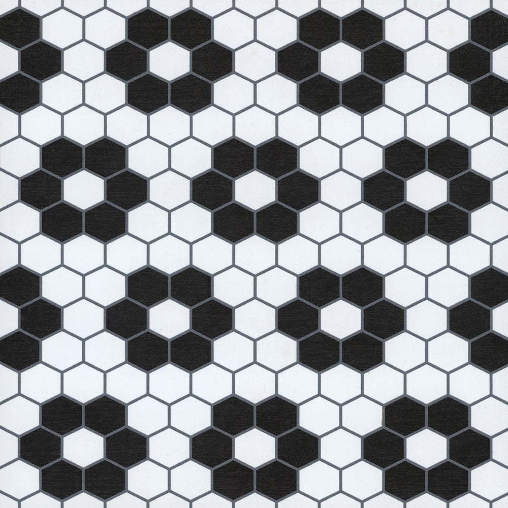 Floorpops Biscotto Black and White Peel and Stick Floor Tile 30.48 x 30.48cm 10 Pack Image 2