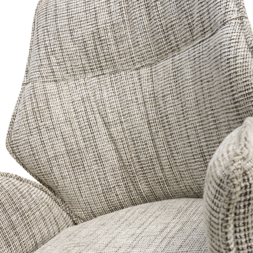 Baltimore Set of 2 Tweed Toffee Swivel Dining Chair Image 6
