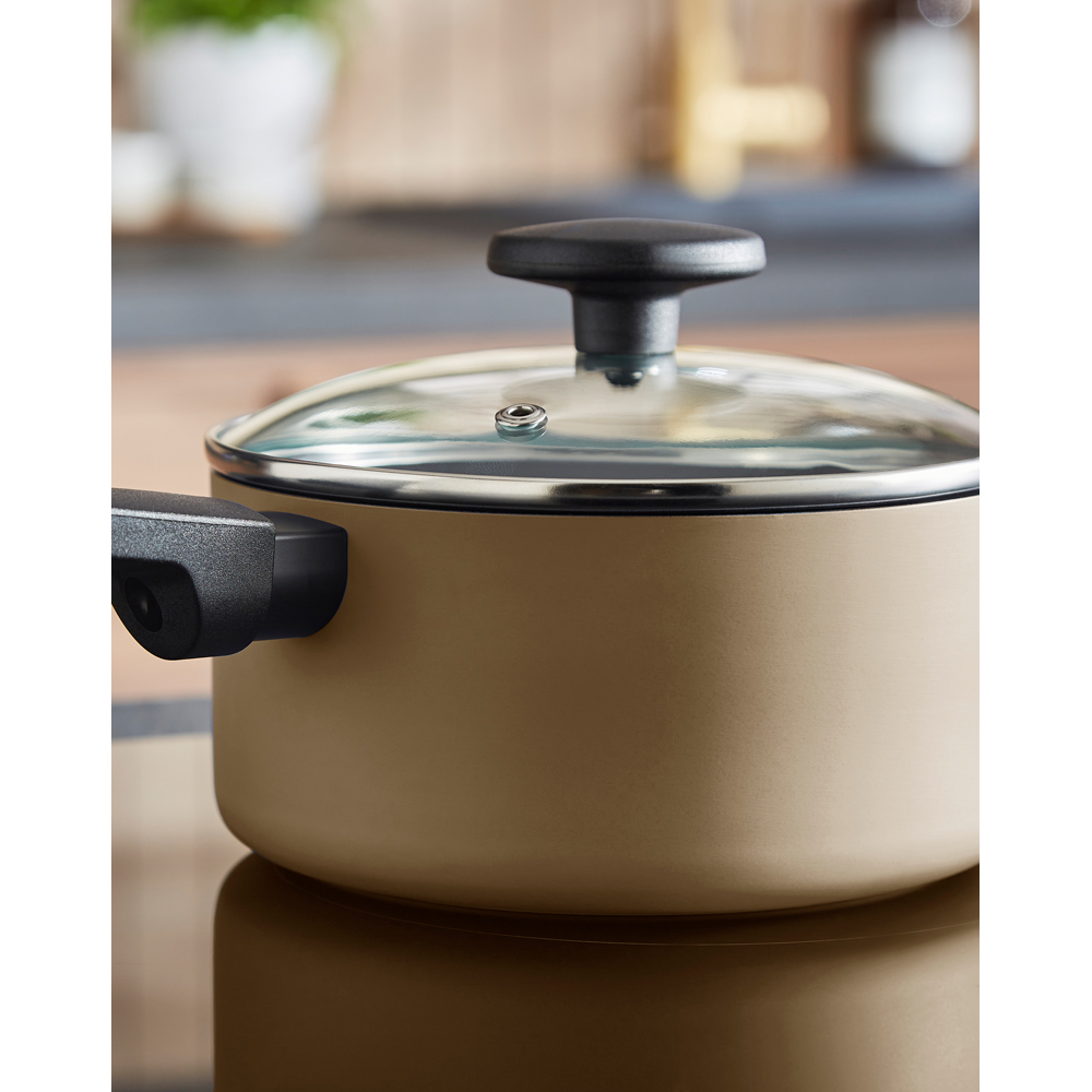 Morphy Richards Cream Recycled Aluminium 3 Piece Saucepan Set Image 5