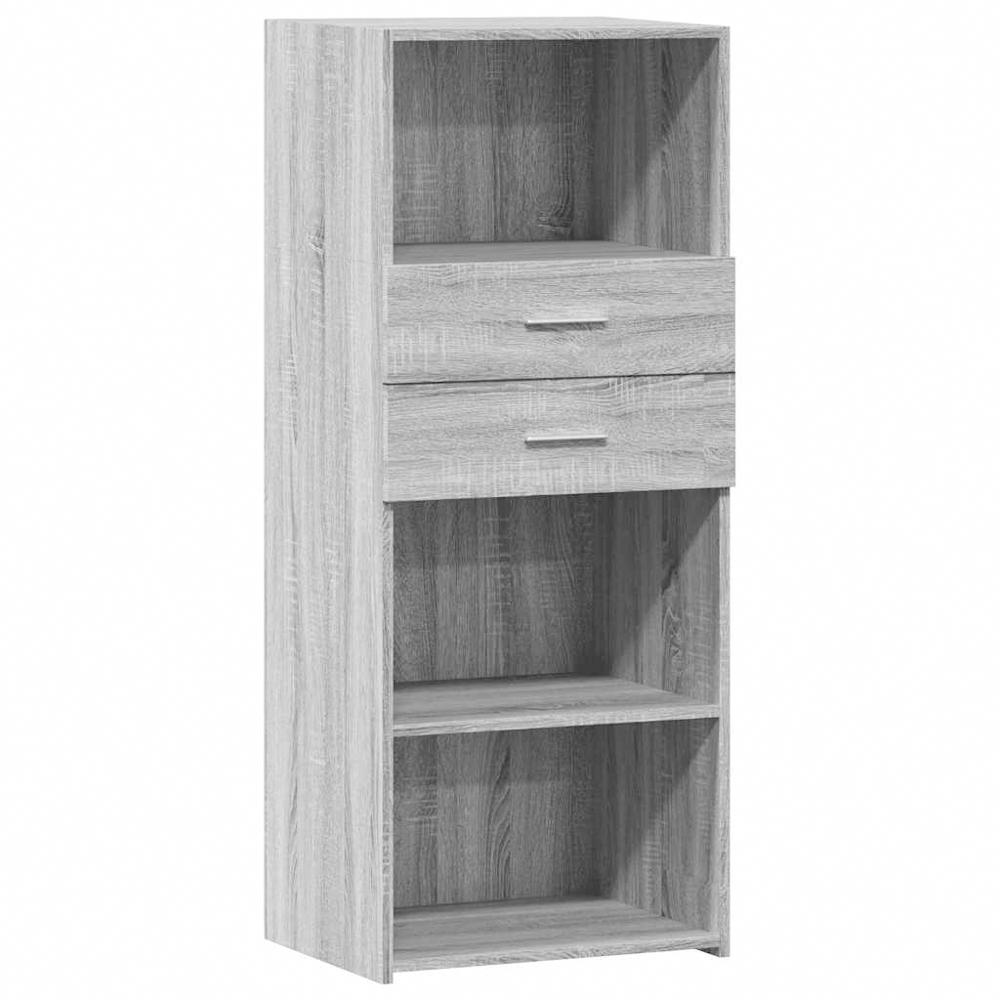 vidaXL 2 Drawer 3 Shelf Grey Sonoma Highboard Image 2