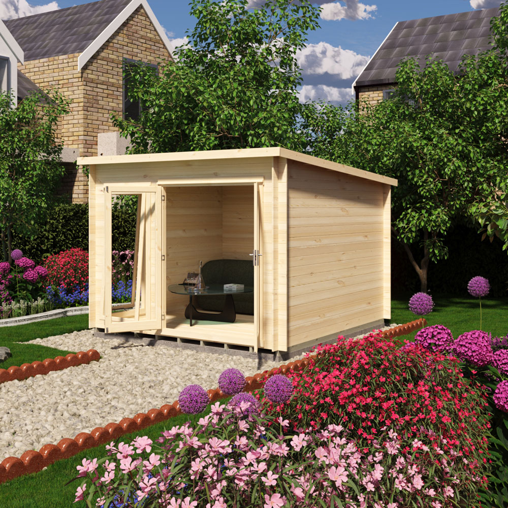 Shire Tilney 10 x 10ft Pent Garden Log Cabin Image 2