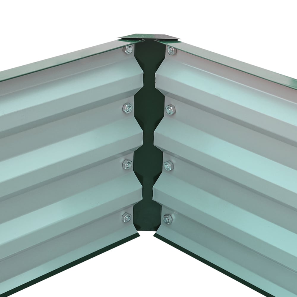 Living and Home Dark Green L Shaped Galvanised Steel Raised Garden Bed Image 5