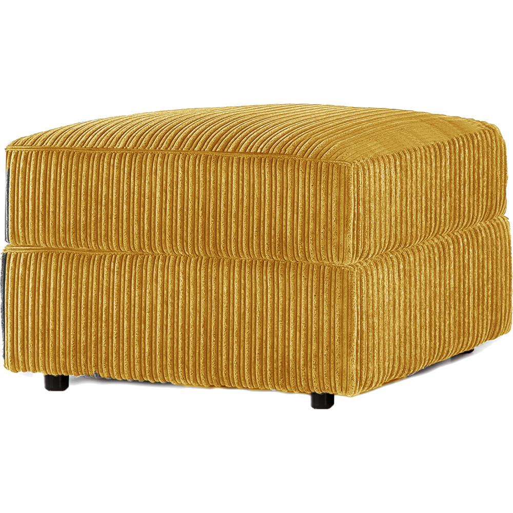 Luxor Mustard Jumbo Cord Footstool Image 3
