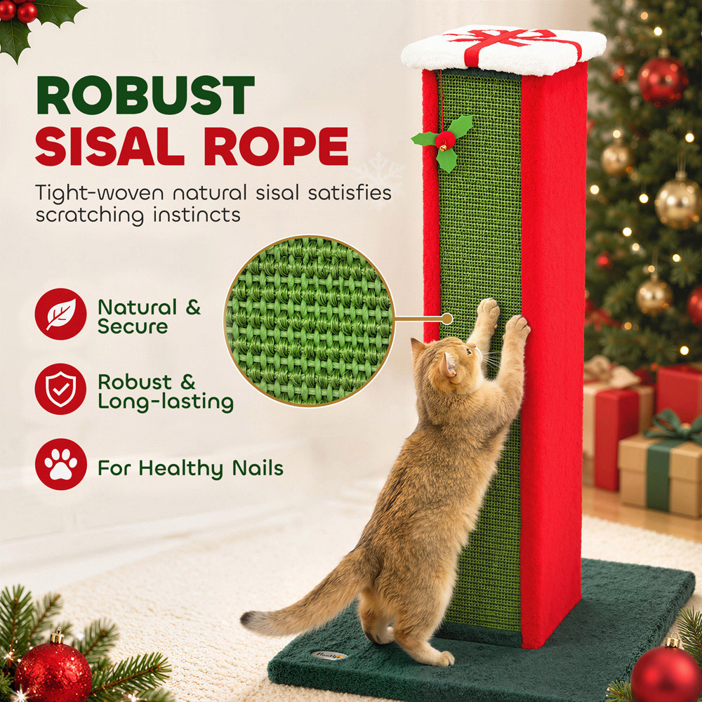 PawHut Green Cat Scratching Post with Bell Toy 81cm Image 5