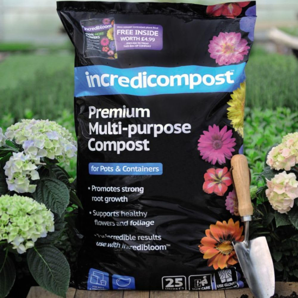 Thompson and Morgan Black and Gold Flowerpot and Incredicompost 25L 2 Pack Image 2
