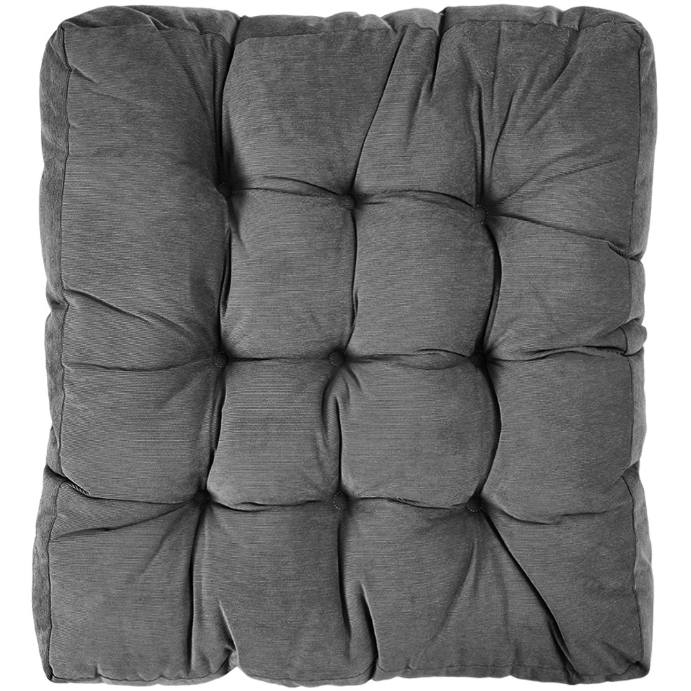 Living and Home Dark Coffee Soft Corduroy Chair Cushion 55 x 55cm Image 4