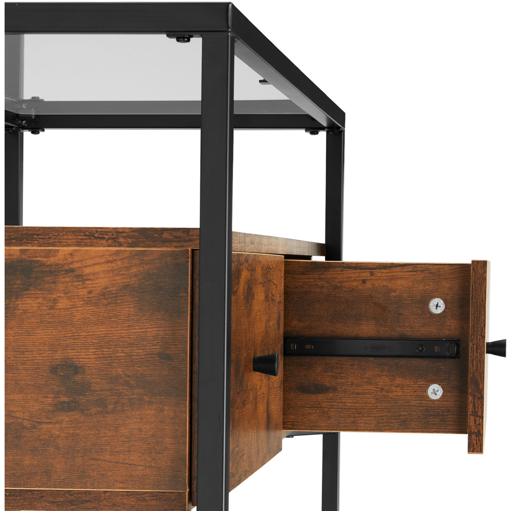 tectake 2 Drawer Dark Wood Reading Sideboard Image 8