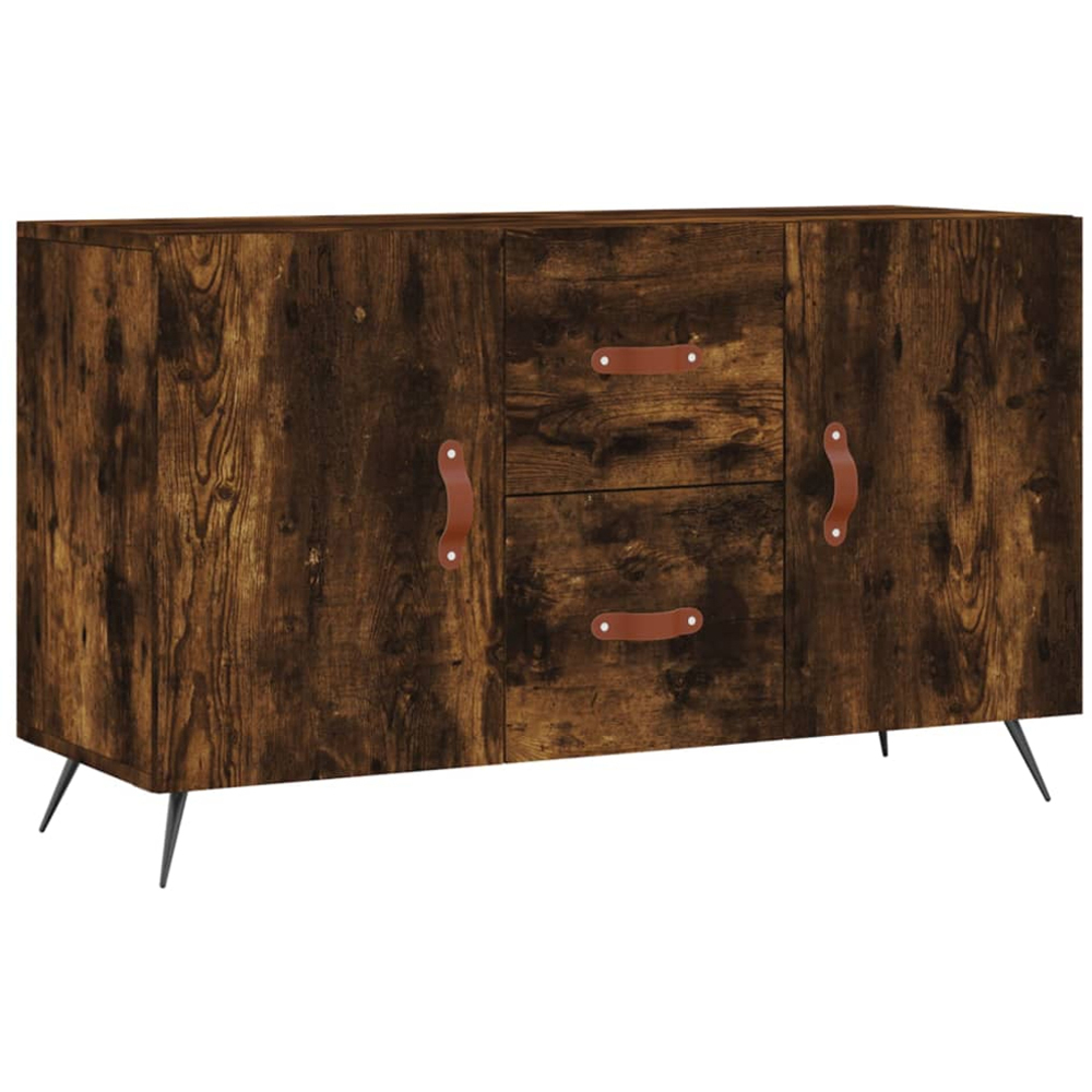 vidaXL 2 Door 2 Drawer Smoked Oak Sideboard Image 2