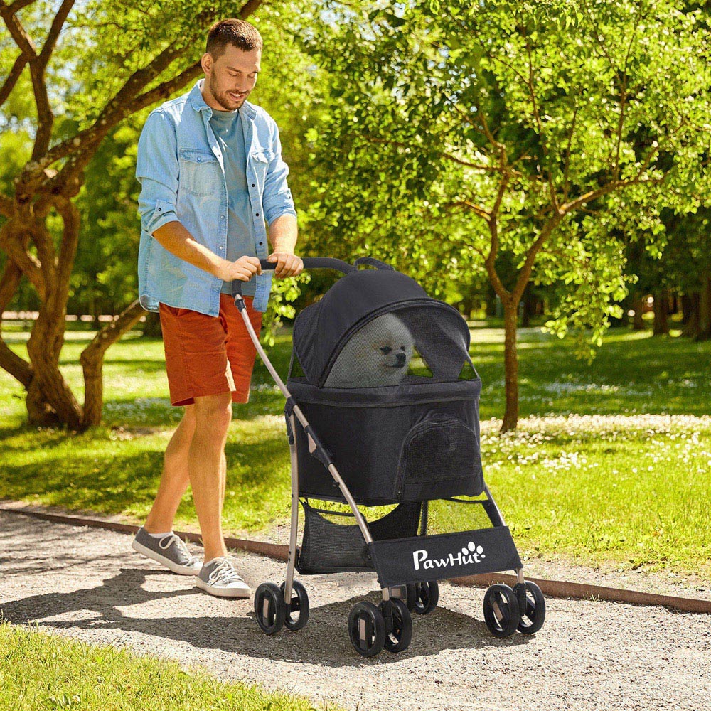 PawHut 3 in 1 Black Pet Stroller Image 2