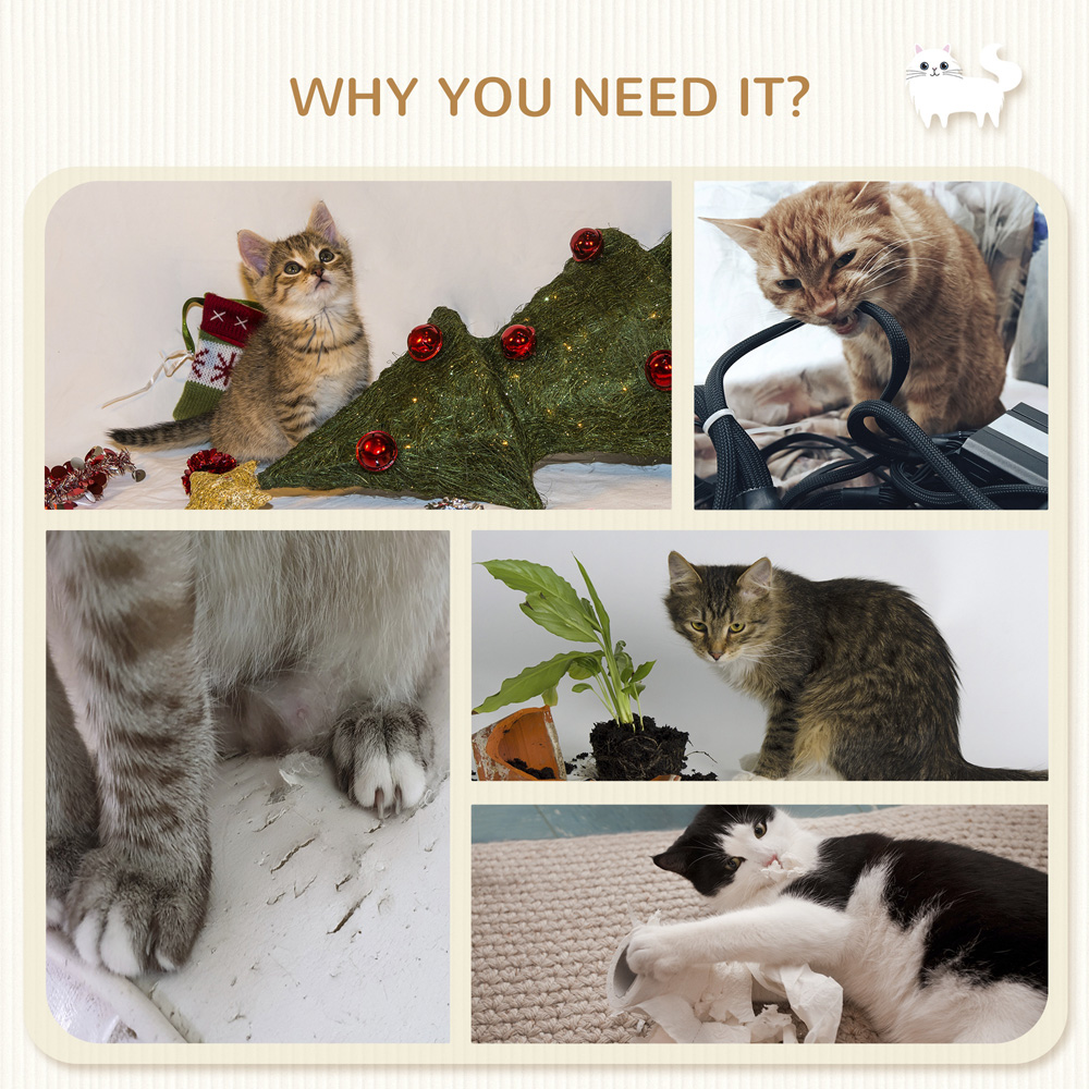 PawHut Grey 4 Piece Cat Wall Furniture Image 6