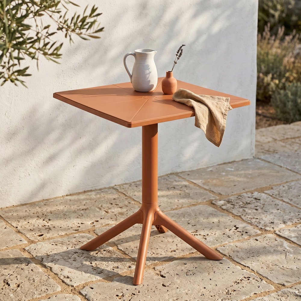 Core Products 2 Seater Terracotta Lattice Design Square Plastic Table Garden Bistro Set Image 5