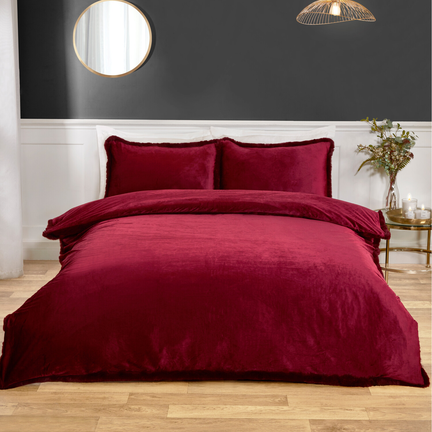 Selena Velvet Duvet Set Mulberry Double Image 1