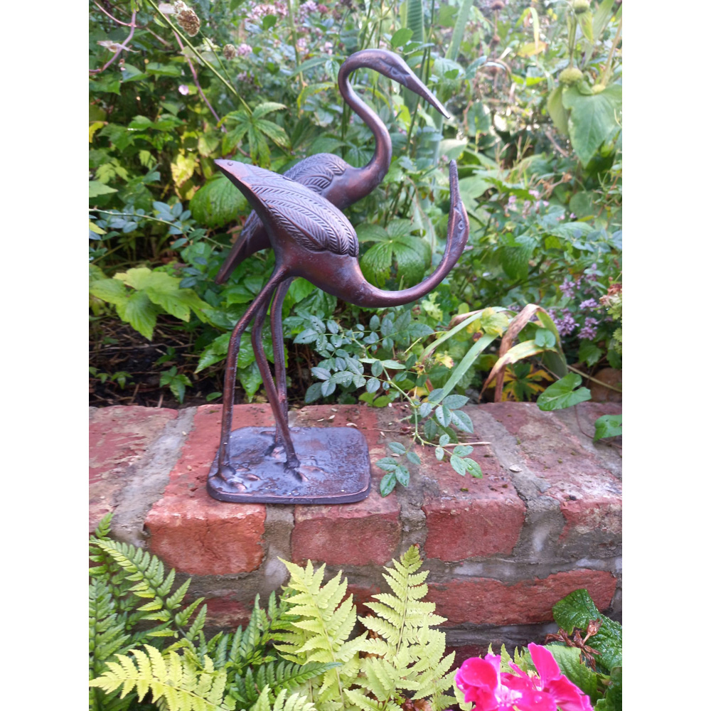 Inspirational Gifting Love Cranes Cast Aluminium Garden Ornament Image 7