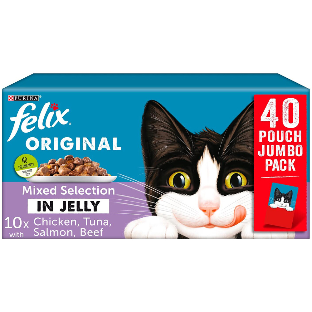 Felix Mixed Selection in Jelly Wet Cat Food 100g 40 Pack Image 1