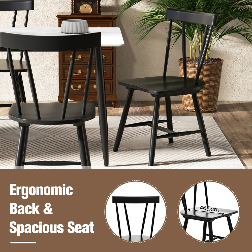 Costway Set of 2 Black Windsor Chairs Image 6