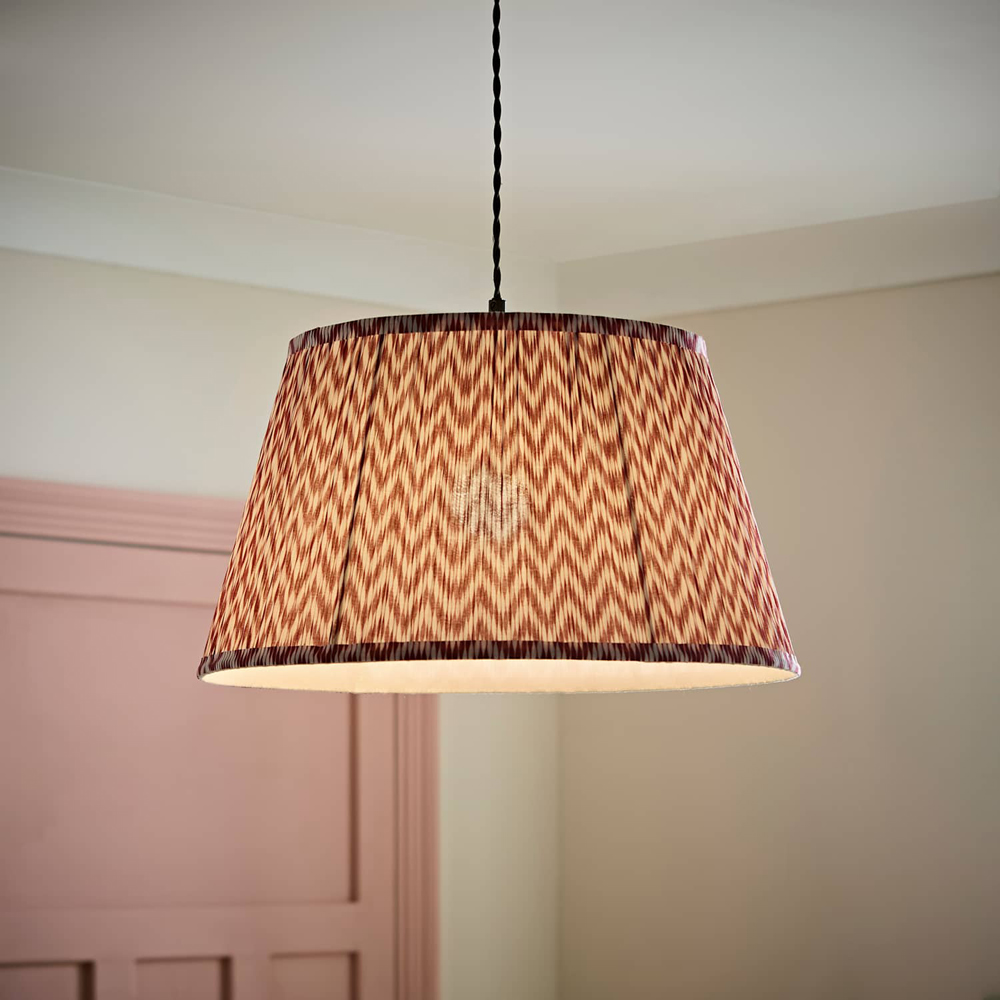 ValueLights Saffira Pink Chevron Pleated Tapered Large Lamp Shade 45cm Image 6
