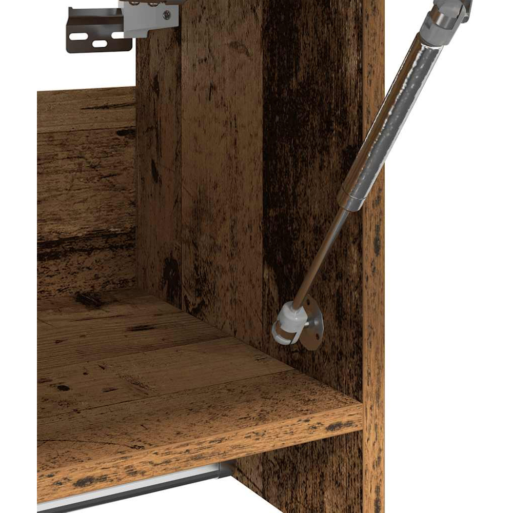 vidaXL Single Drawer Old Wood Wall-Mounted Bathroom Wardrobe with Towel Rail Image 7