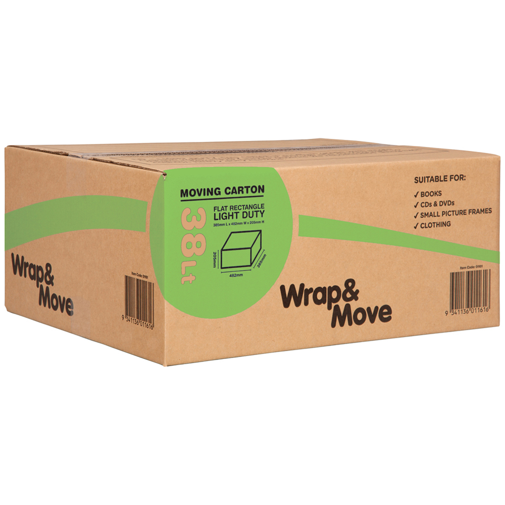 Wrap & Move 38L Flat Rectangular Moving Box 10 Pack Image 2