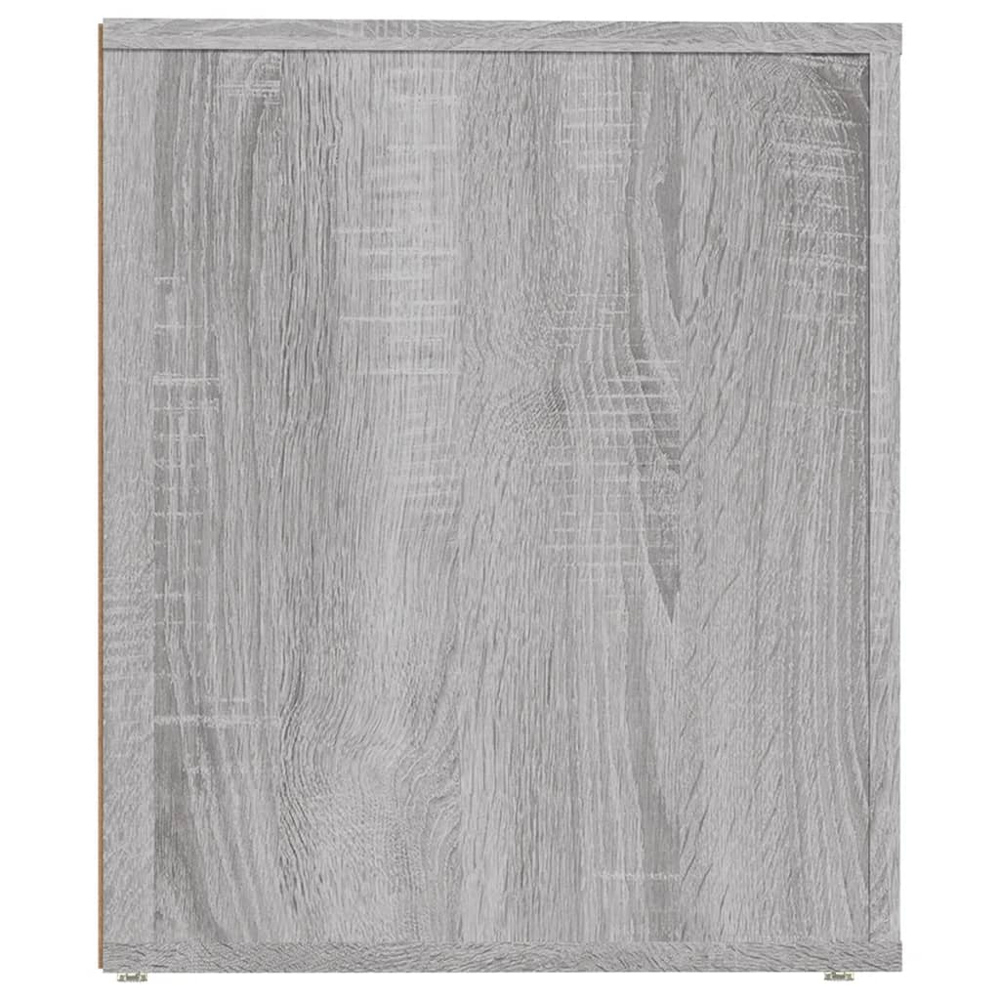 vidaXL Single Door Grey Wooden Bedside Cabinet Image 5