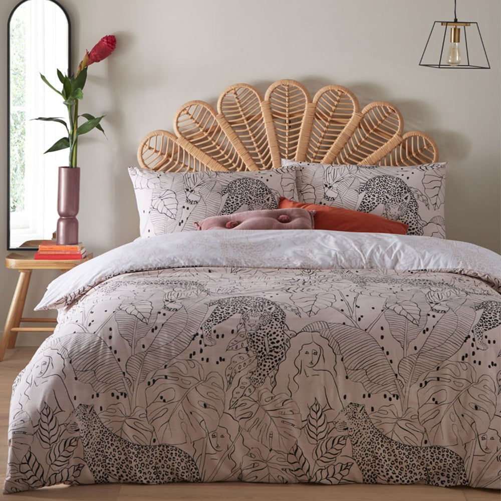 furn. Aurora Single Pink Botanical Duvet Cover Set Image 1