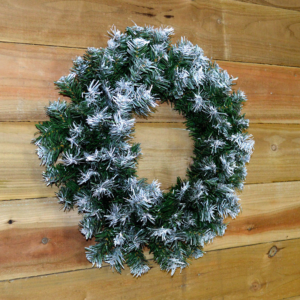 Samuel Alexander Premier Snow Tipped Green Pine PVC Christmas Door Wreath 55cm Image 3
