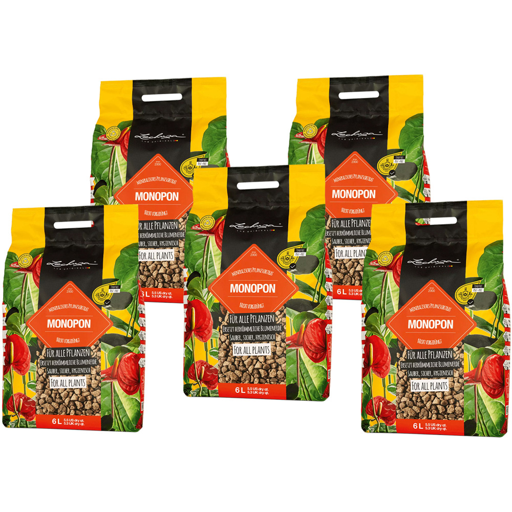 Lechuza Monopon Mineral Substrate 6L 5 Pack Image 1
