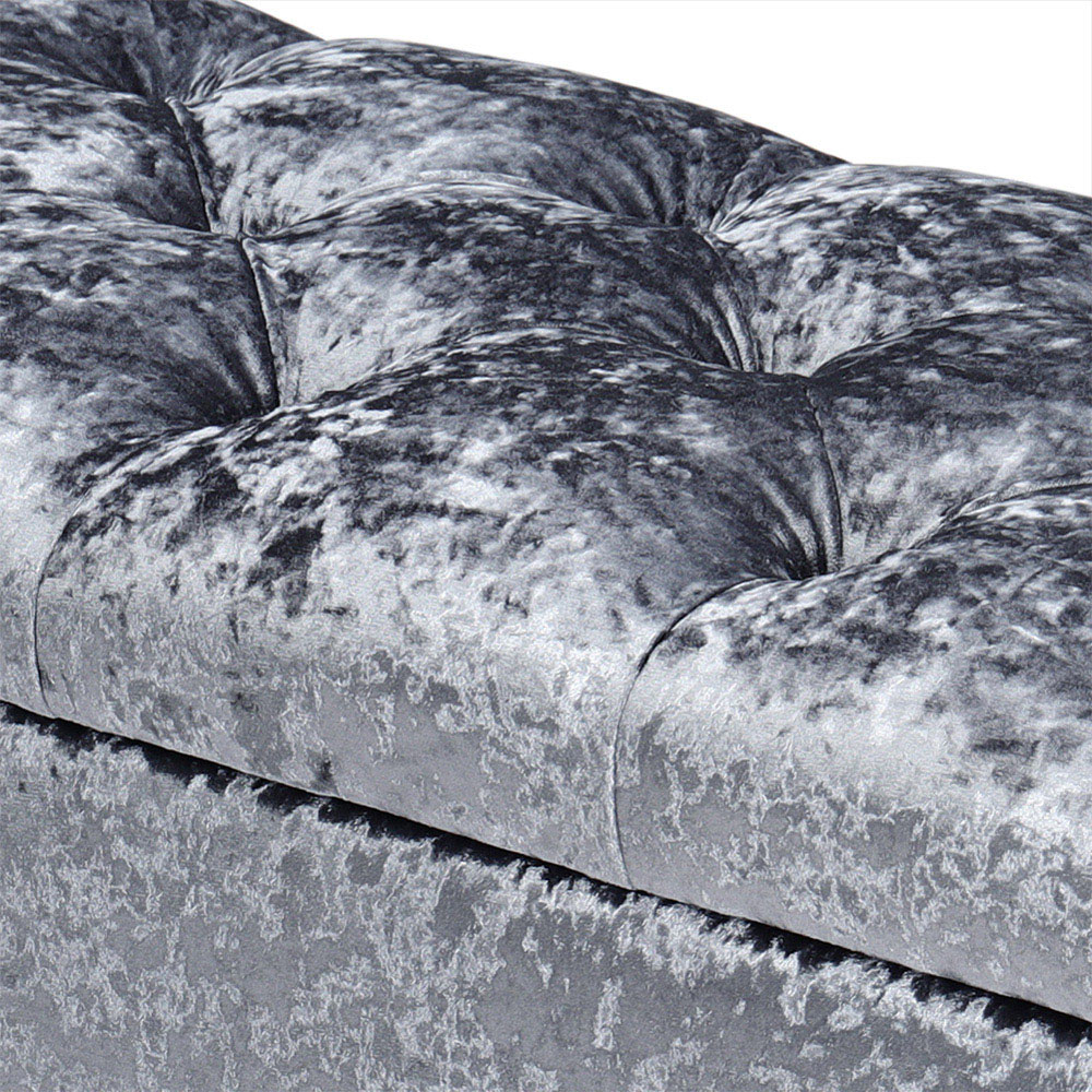 H&O Direct Ice Velvet Upholstered Storage Bench Image 4