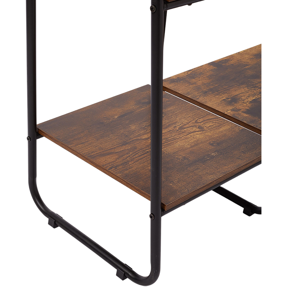 Living and Home 5 Shelf Black and Brown Clothes Rack with Hanging Rail Image 6