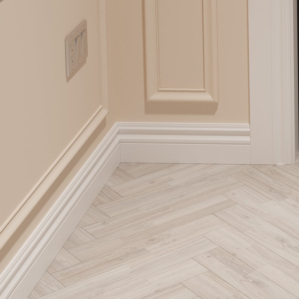 National Skirting White Lisbon Primed Skirting Board 18mm 95 x 3040mm Image 2