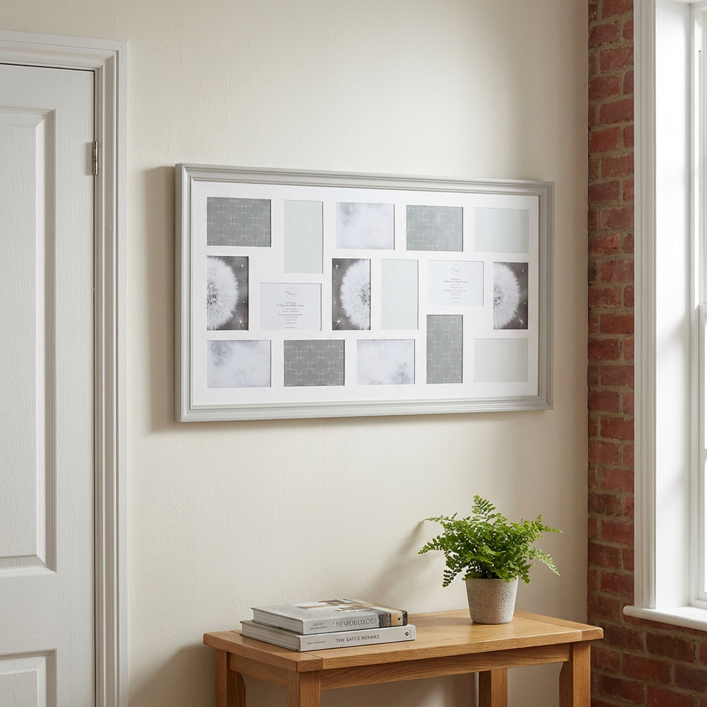 Soft Grey Aperture Collage Photo Frame 19 x 35.2 inch Image 4