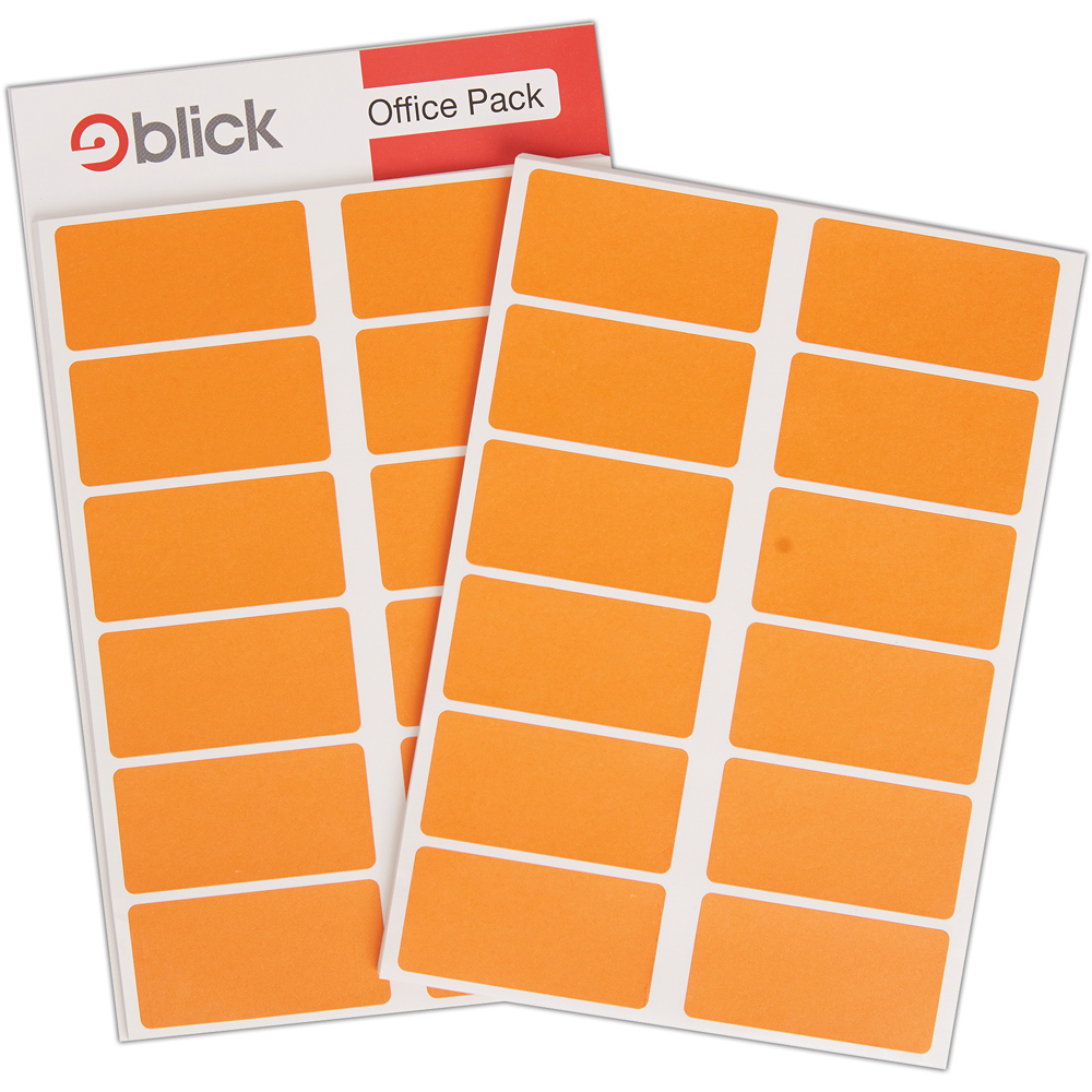 Blick Orange Rectangular Self Adhesive Office Stickers 25 x 50mm 320 Pack Image 4