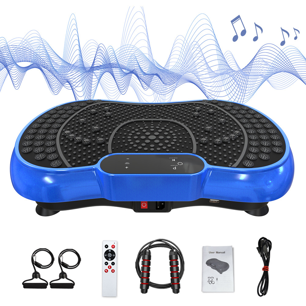 Rattrix Blue Vibration Plate Exercise Machine with Bluetooth Speaker and LED Display Image 2