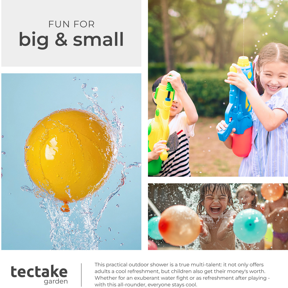 tectake Tinto Black Portable Solar Outdoor Shower with Tap 20L Image 8