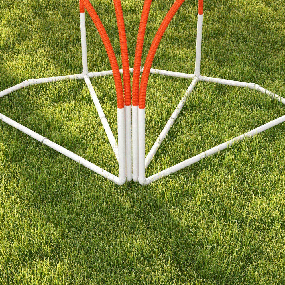 PawHut 4 Piece Orange Dog Agility Equipment Set with Weave Pole Image 4