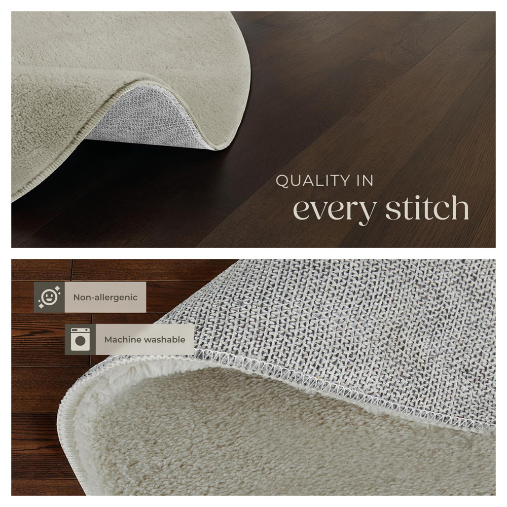 tectake Zonelle Sand Short Pile Ultra Soft Rug 120 x 120cm Image 5