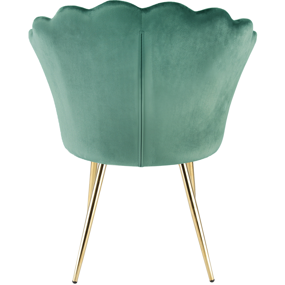 Freya Petal Back Accent Chair Velvet Uphostery - Green Image 5