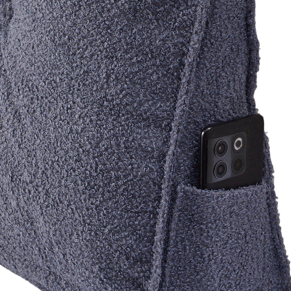 Living and Home Slate Blue Corduroy Wedge Headboard Pillow with Side Pocket 180 x 50cm Image 4