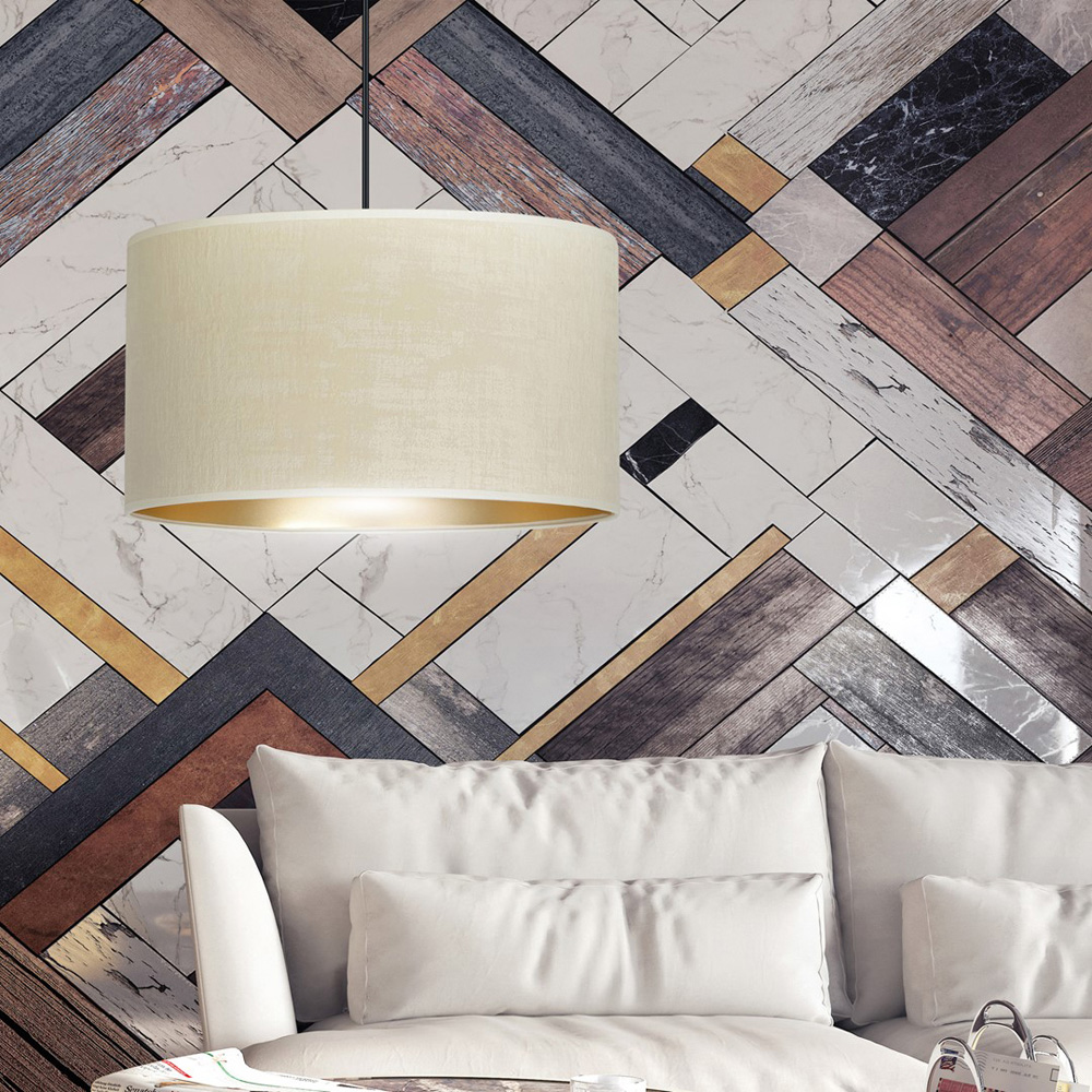 Emibig Hilde Single Light White Shade Black E27 Ceiling Pendant Light Image 7