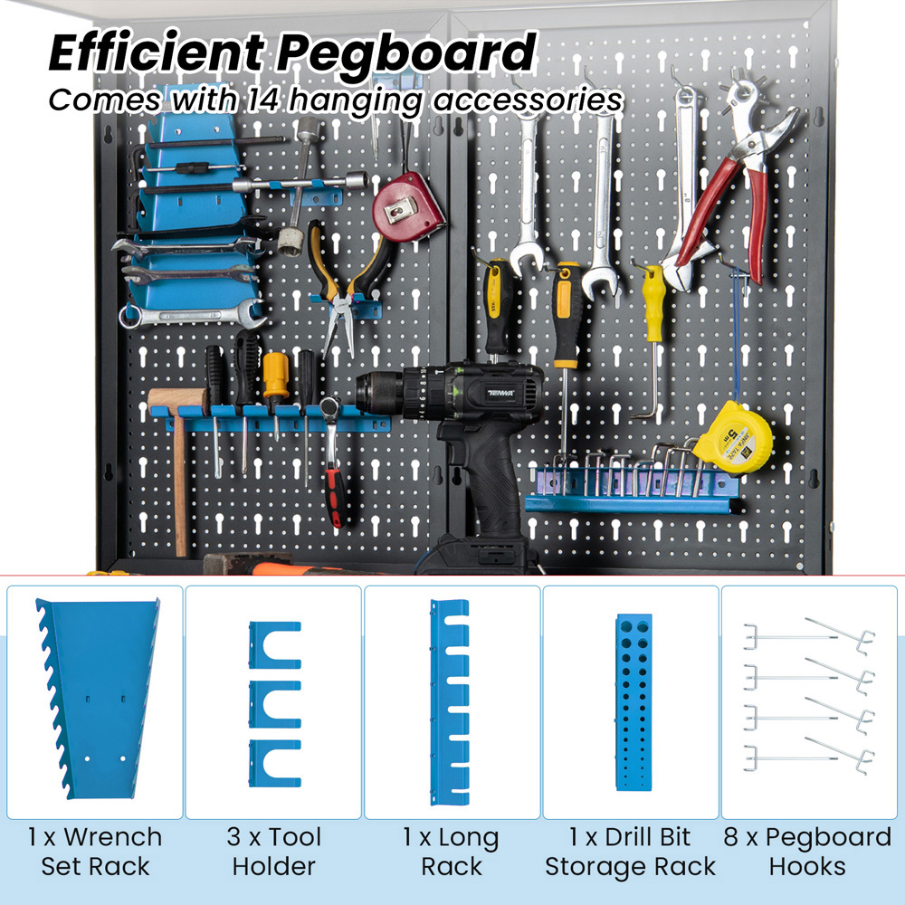 Costway Blue Tool Storage Workbench Image 6