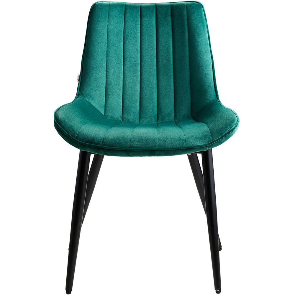 Living and Home Set of 2 Green Velvet Dining Chairs Image 3
