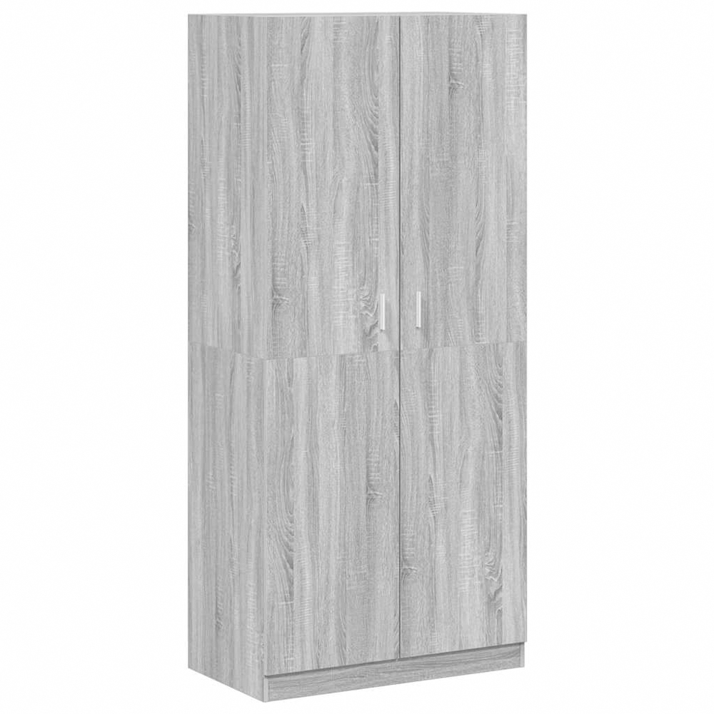 vidaXL 2 Door Grey Sonoma Wooden Wardrobe Image 2