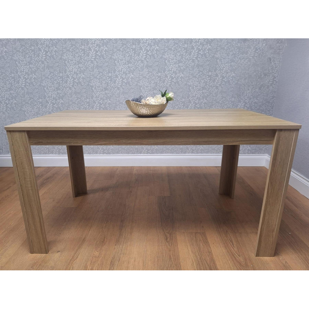 Portland 6 Seater Beige Wood Dining Table Image 7