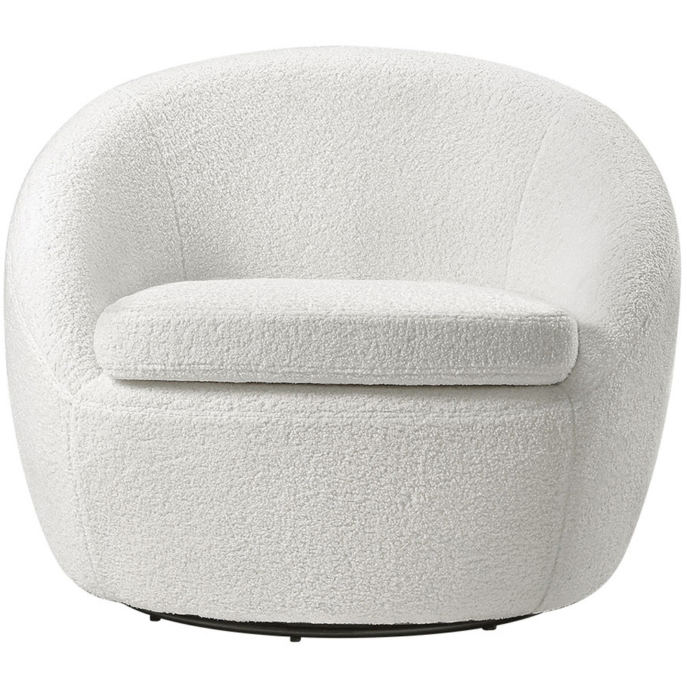 Living and Home White Swivel Tub Chair Image 4