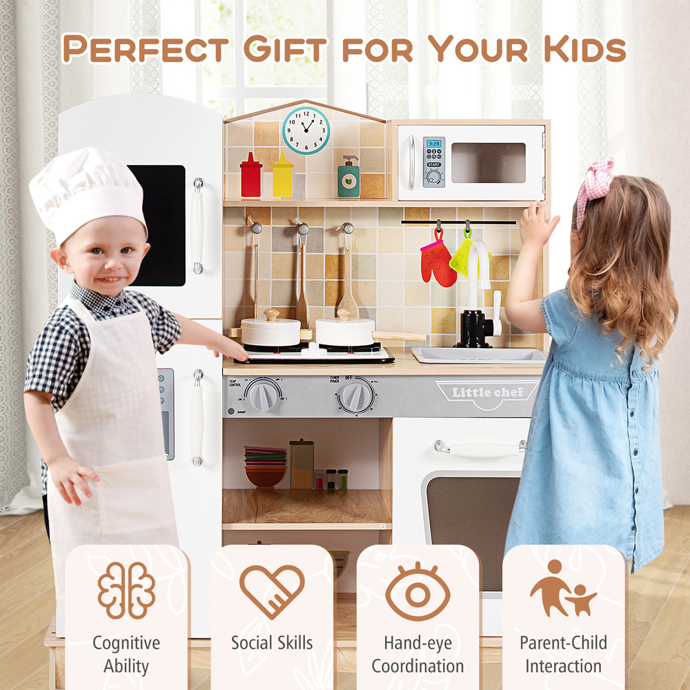 Costway Wooden Pretend Kitchen Playset Image 8