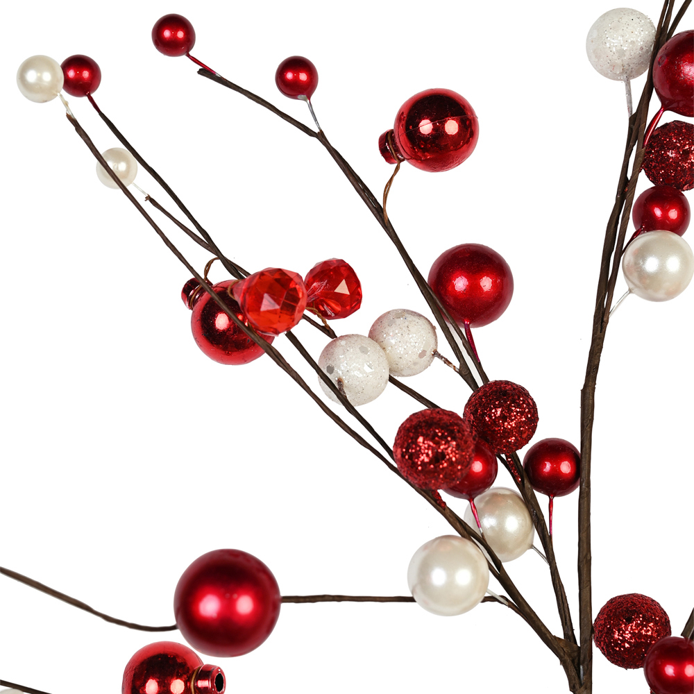 The Seasonal Gift Co. Red Bauble Tree Decorative Stick Small Image 2