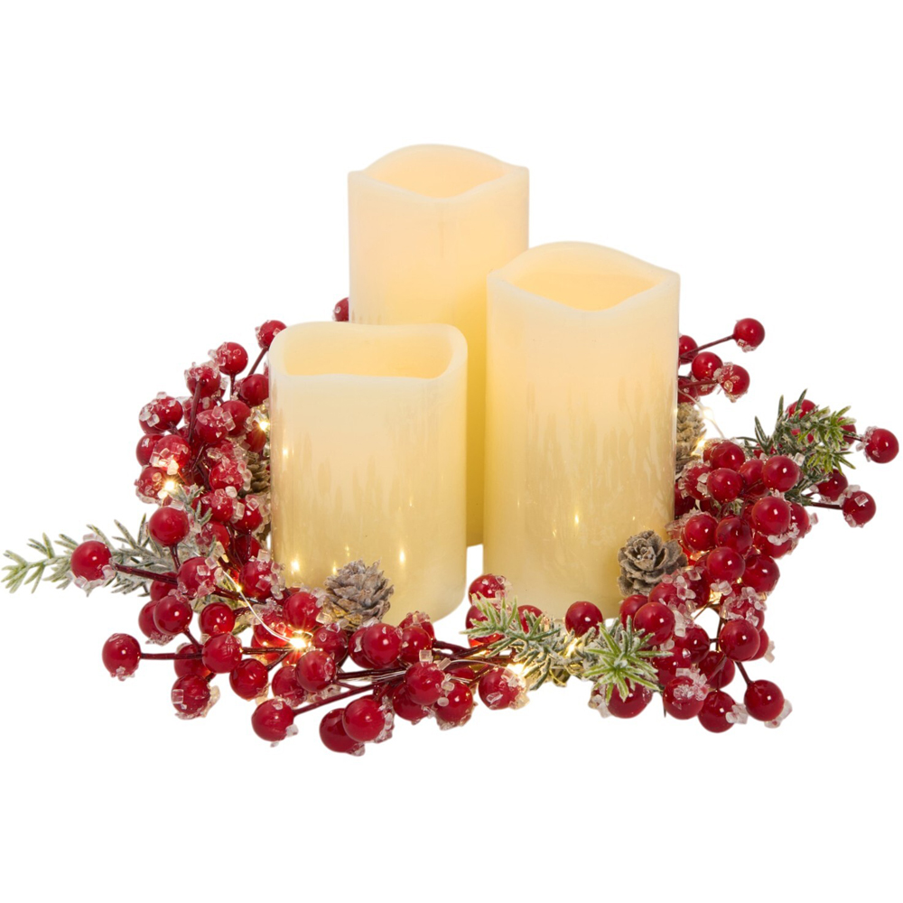 Berry LED Candle Set with Remote Image 3