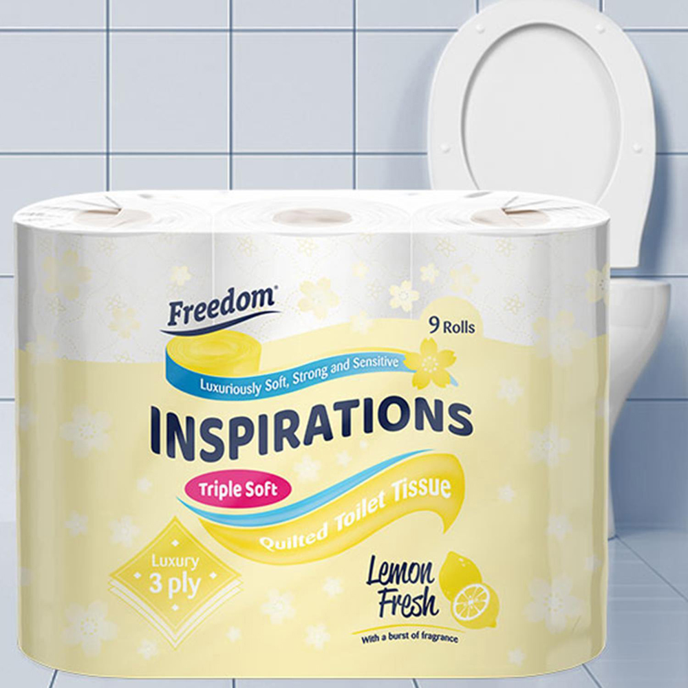 Freedom Lemon Toilet Paper 90 Rolls 3 Ply with Kitchen Towel 24 Rolls 2 Ply Image 8