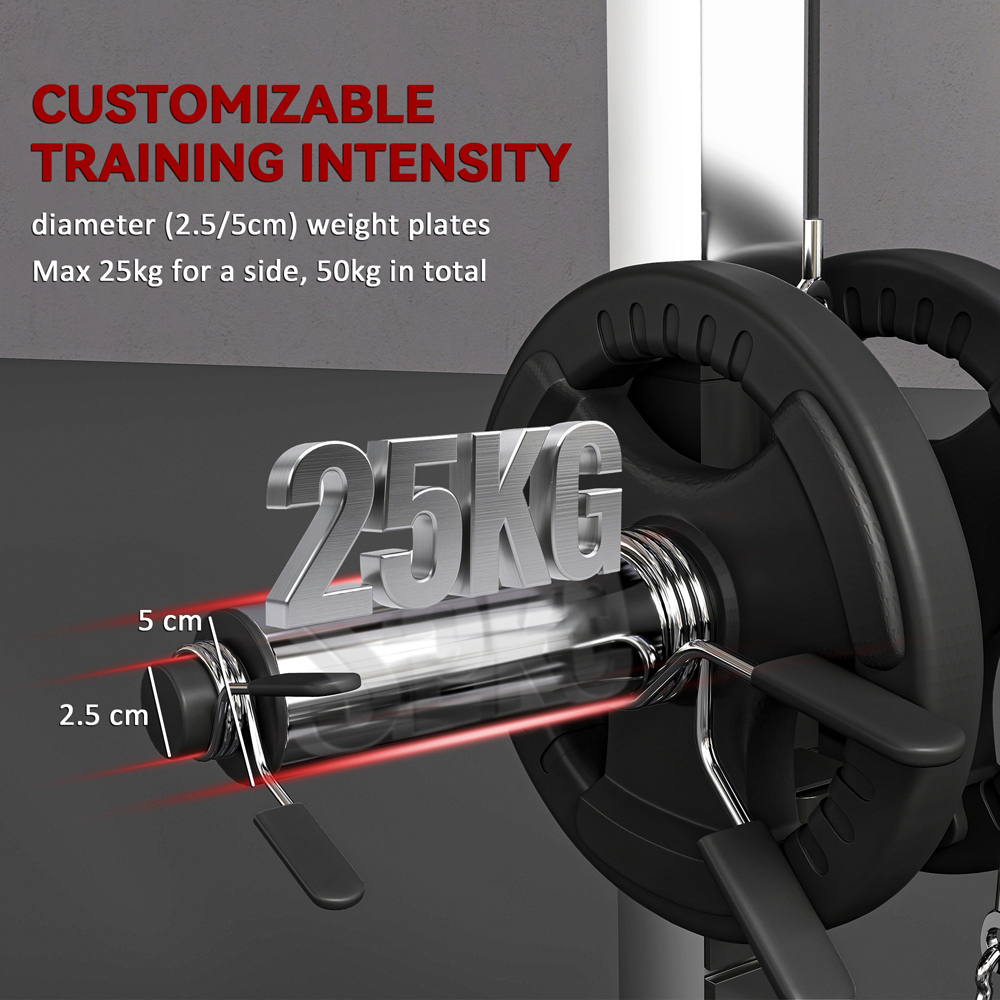 SPORTNOW Cable Crossover Machine with Pulley System and Squat Rack Image 5