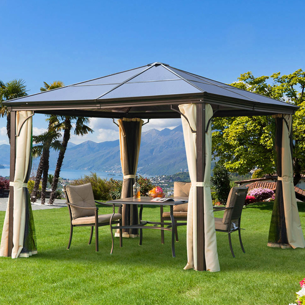 Outsunny 3 x 3m Beige Aluminium Frame Gazebo Image 1