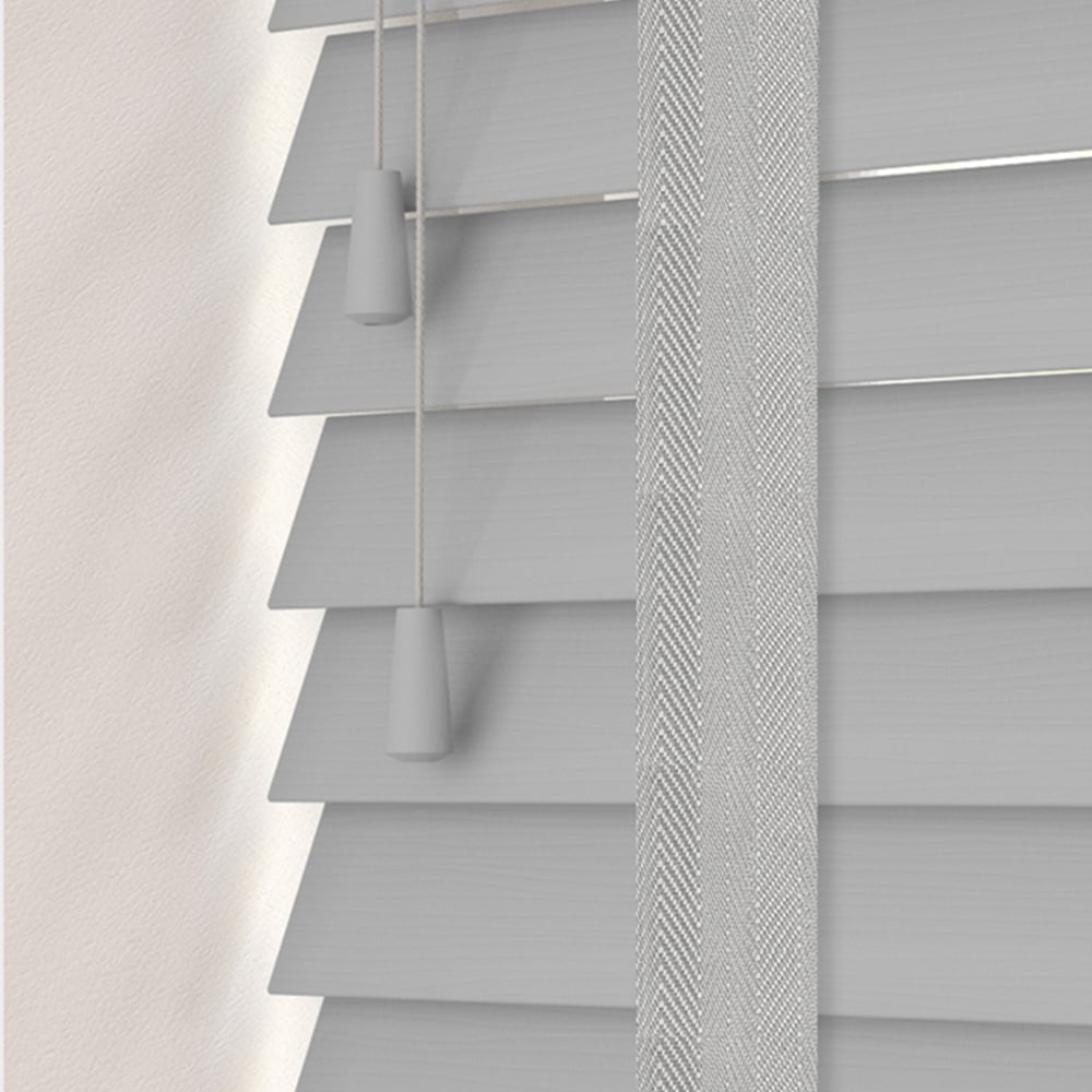 Caecus Faux Wood Tape Venetian Blind Light Grey 45 x 120cm Image 1